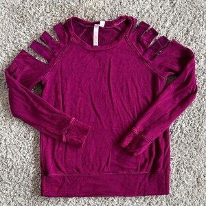 Malibu Sugar•Girls’ Shoulder Cutout Long Sleeve Sweatshirt | Medium (10)